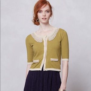 Anthropologie Pearl Collared Cardigan